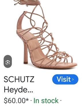 SCHUTZ Lace-Up Strappy High Heel Sandals in Nude